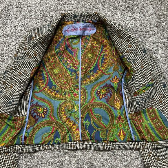 Robert Graham Wool Blazer Suit Jacket Herringbone Geometric Pattern Size 4 Women - Picture 2 of 10